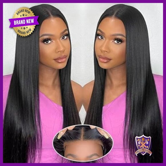30 Inch Glueless Human Hair Wig HD Lace Closure Pre Plucked Straight